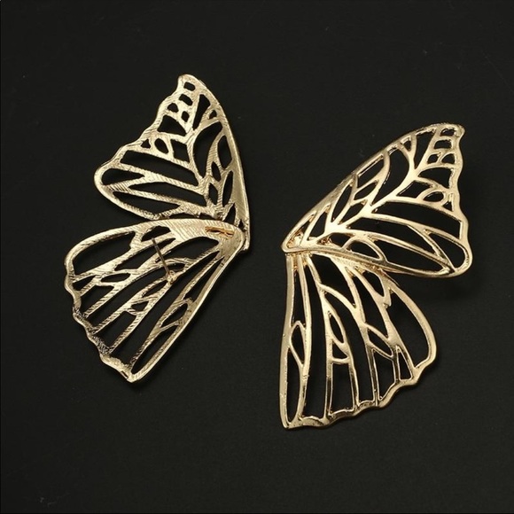 Butterfly earrings gold plated - Picture 5 of 5